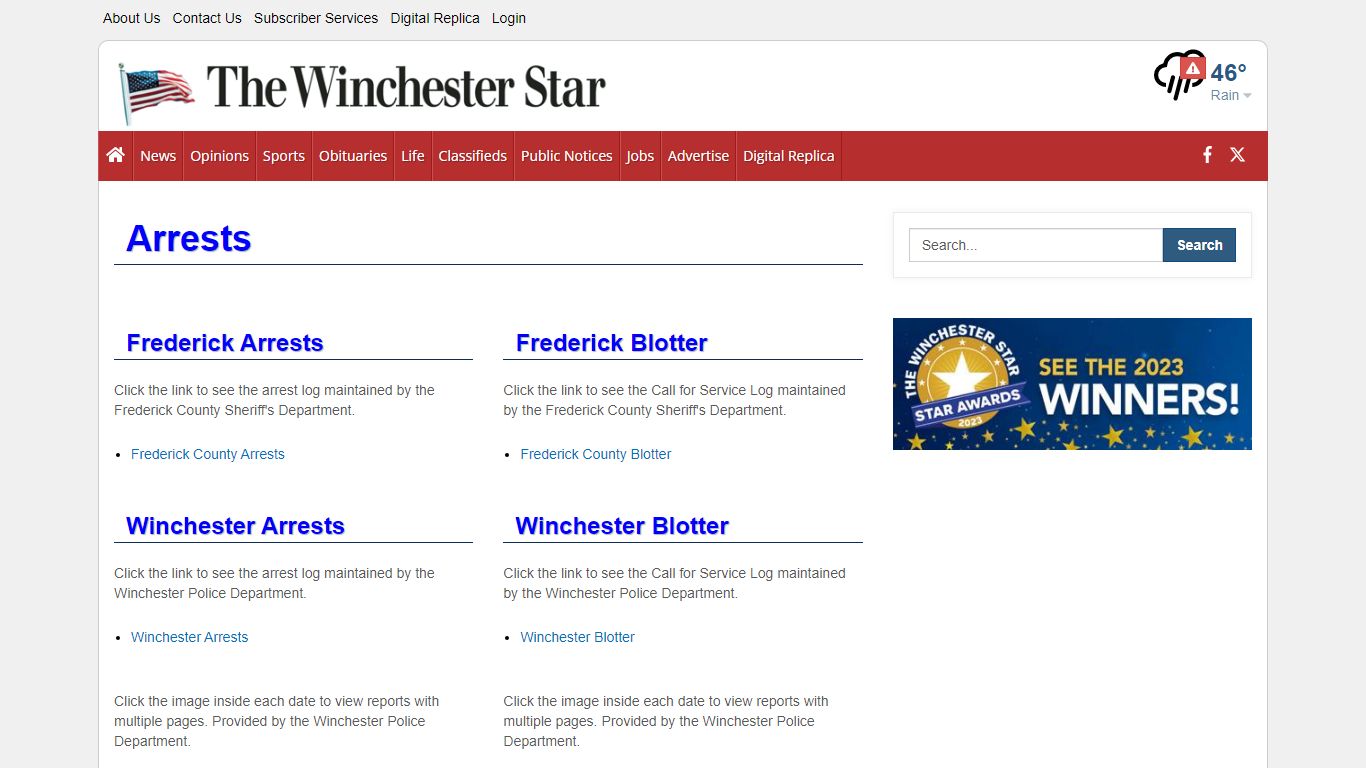 Arrests | winchesterstar.com